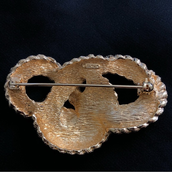 Christian Dior Pin Brooch Rope Knot Nautical Brushed Gold - Picture 5 of 8